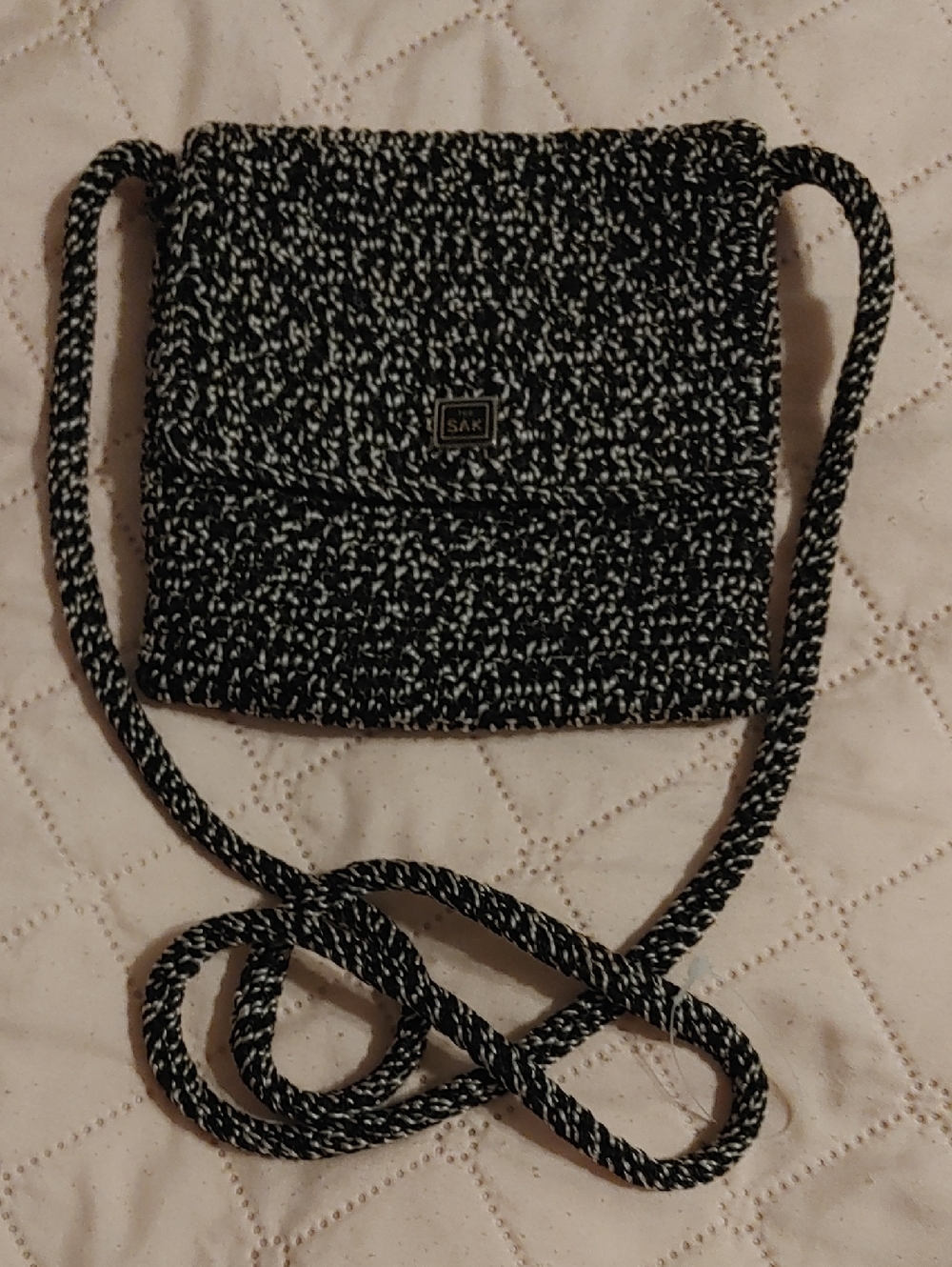 The Sak Black & White Woven Flap Mini Crossbody - Picture 5 of 8